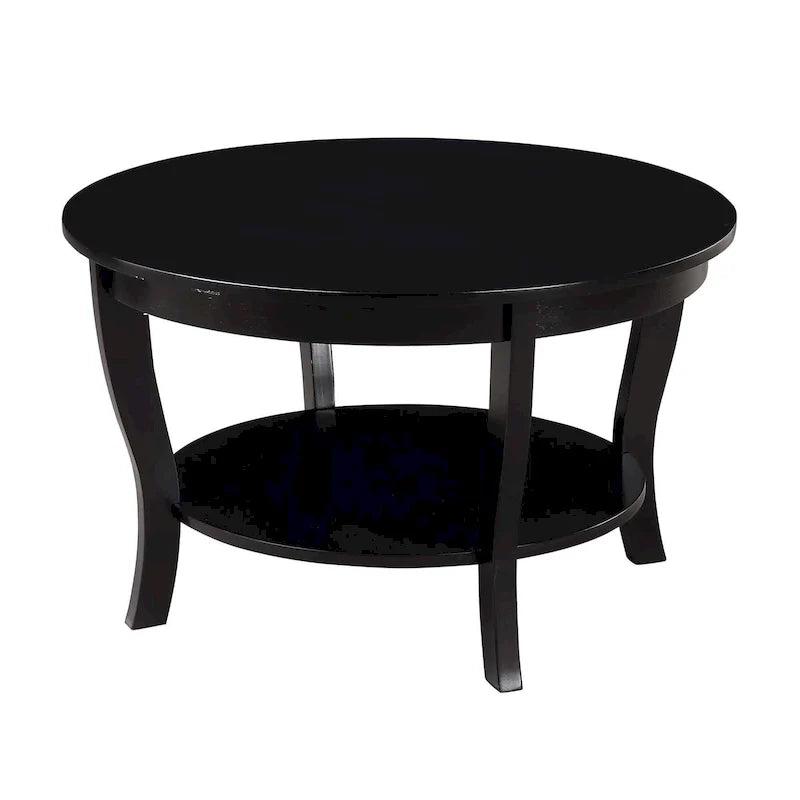 Table basse ronde avec étagère