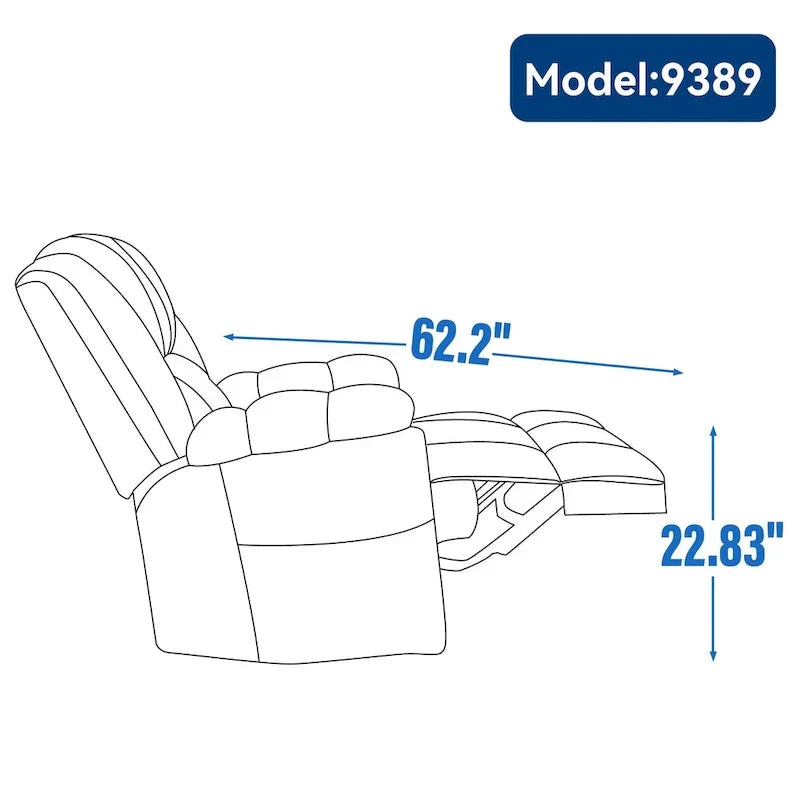 Fauteuil Inclinable Pivotant à Bascule Lazy Boy, Grand Fauteuil Inclinable Manuel Rembourré avec Accoudoirs et Dossier Capitonnés