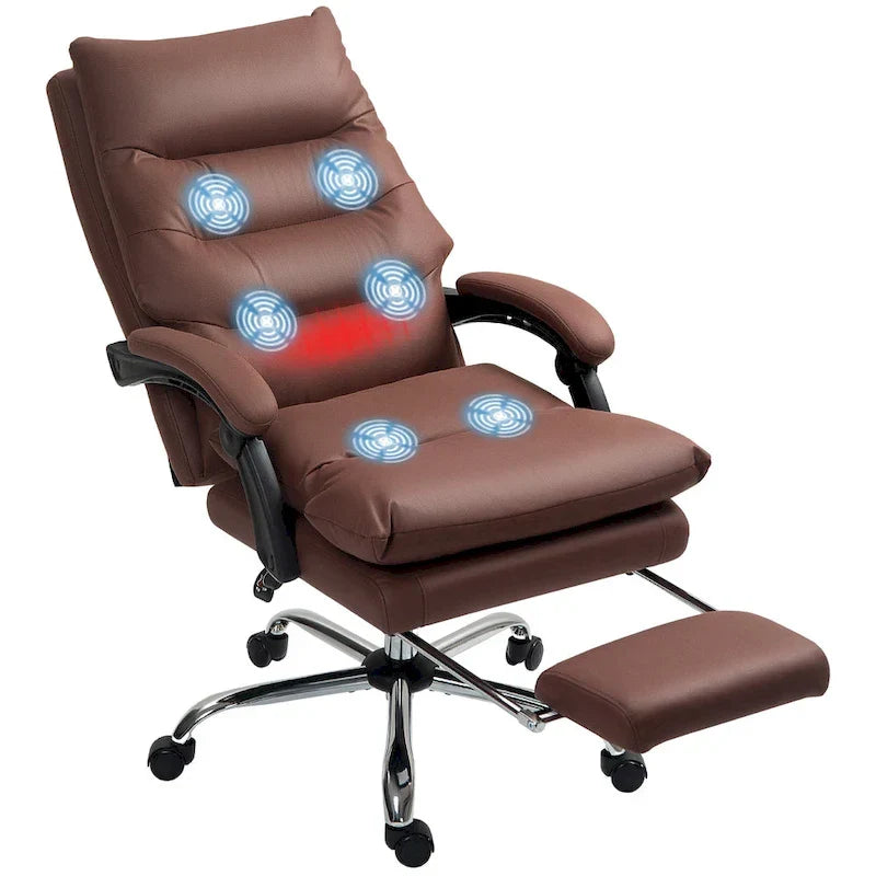 Fauteuil de bureau massant, chauffant et inclinable en microfibre Vinsetto avec vibrations