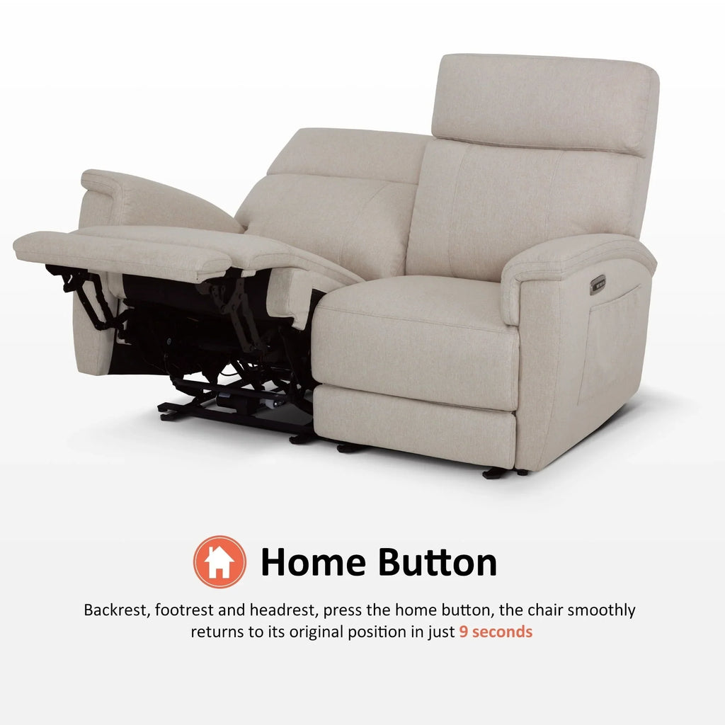 Canapé inclinable électrique MCombo 60,2 po avec massage et double chauffage, appuie-tête réglable, ports USB et Type C, tissu