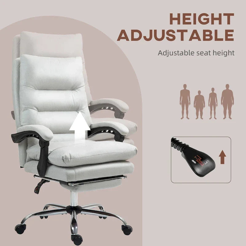 Fauteuil de bureau massant, chauffant et inclinable en microfibre Vinsetto avec vibrations