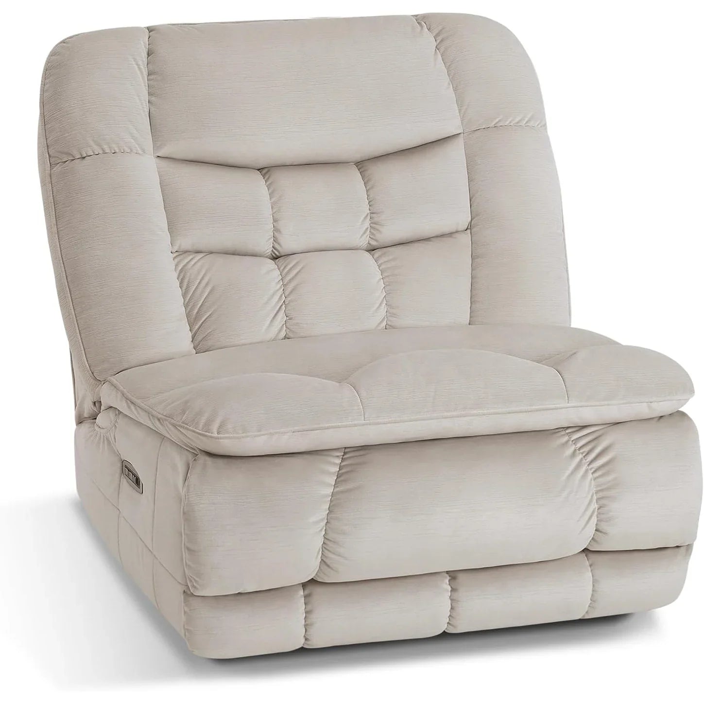 MCombo Fauteuil inclinable électrique sans accoudoirs surdimensionné à double moteur, inclinable Zeroarms parfait pour le salon en tissu PR607