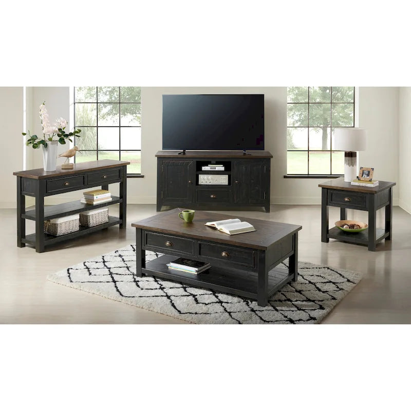 The Gray Barn Downington Table console de canapé à 2 tiroirs en bois massif