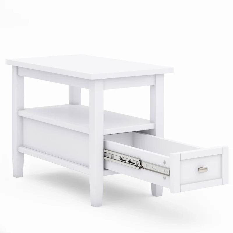 WYNDENHALL Norfolk Table d'appoint étroite de style transitionnel rectangulaire en bois massif, 35,5 cm de large – 35,5 cm de large