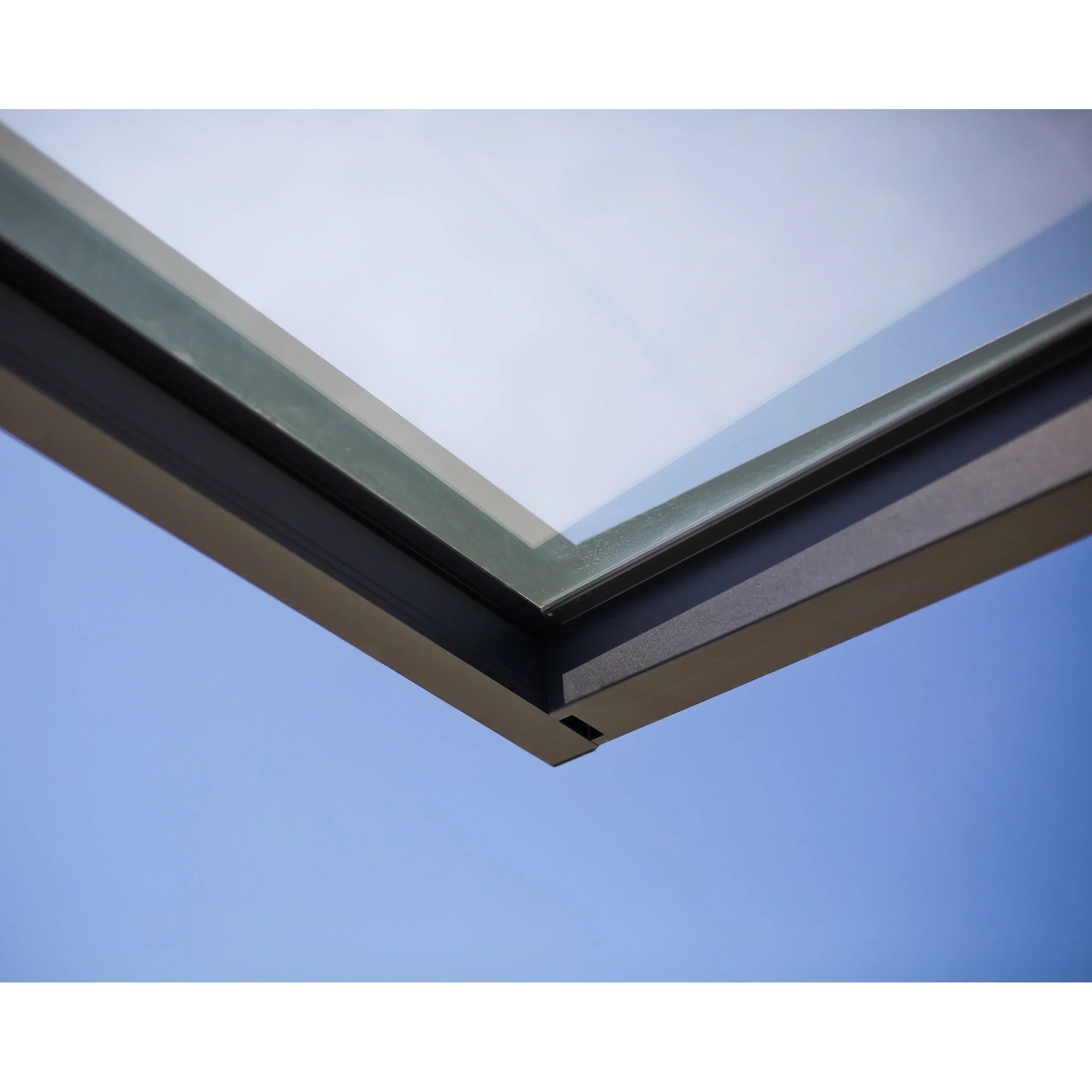 Auvent Sophia gris transparent pour portes et fenêtres de 0,9 m