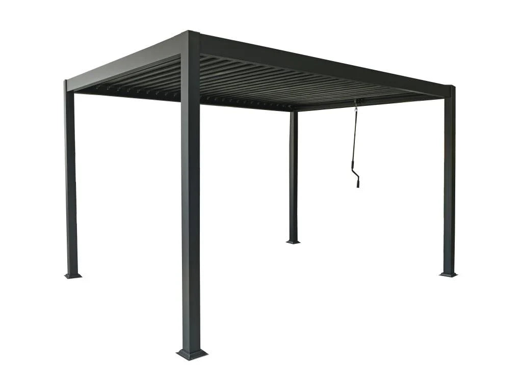 Pergola bioclimatique autoportante - Gris anthracite