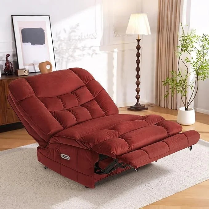 MCombo Fauteuil inclinable électrique sans accoudoirs surdimensionné à double moteur, inclinable Zeroarms parfait pour le salon en tissu PR607