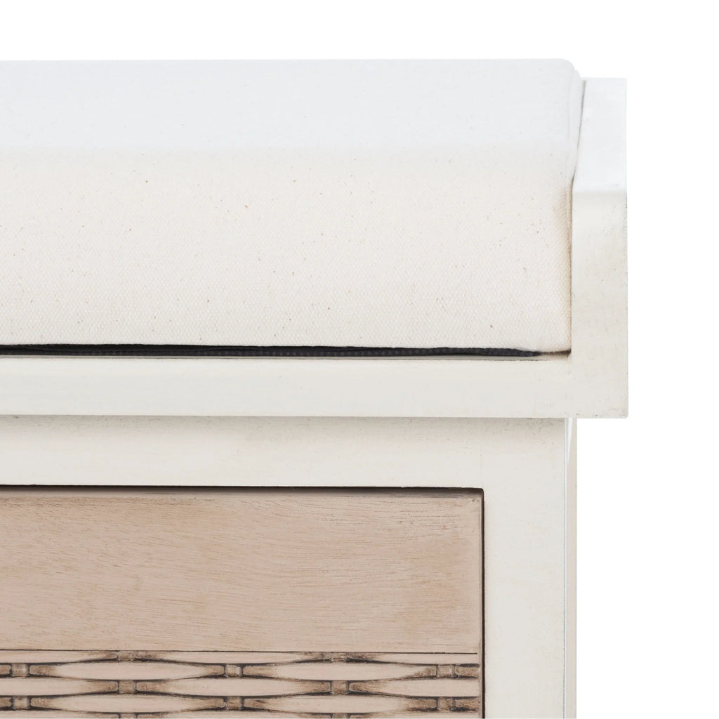 Banc de rangement SAFAVIEH Fiorello 3 tiroirs avec coussin - 47,3 L x 15 P x 19 H - 47Lx15Px19H