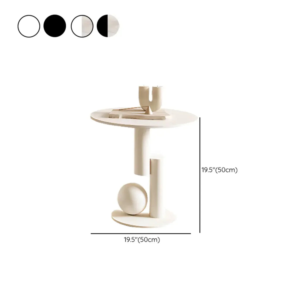 Table basse moderne avec plateau en pierre blanche anti-rayures