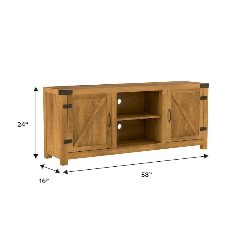 Meuble TV avec porte de grange Middlebrook Firebranch 58 pouces