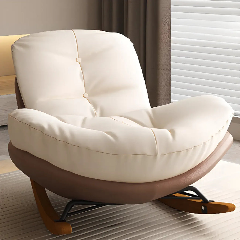 Fauteuil à bascule scandinave rembourré avec ottoman en option