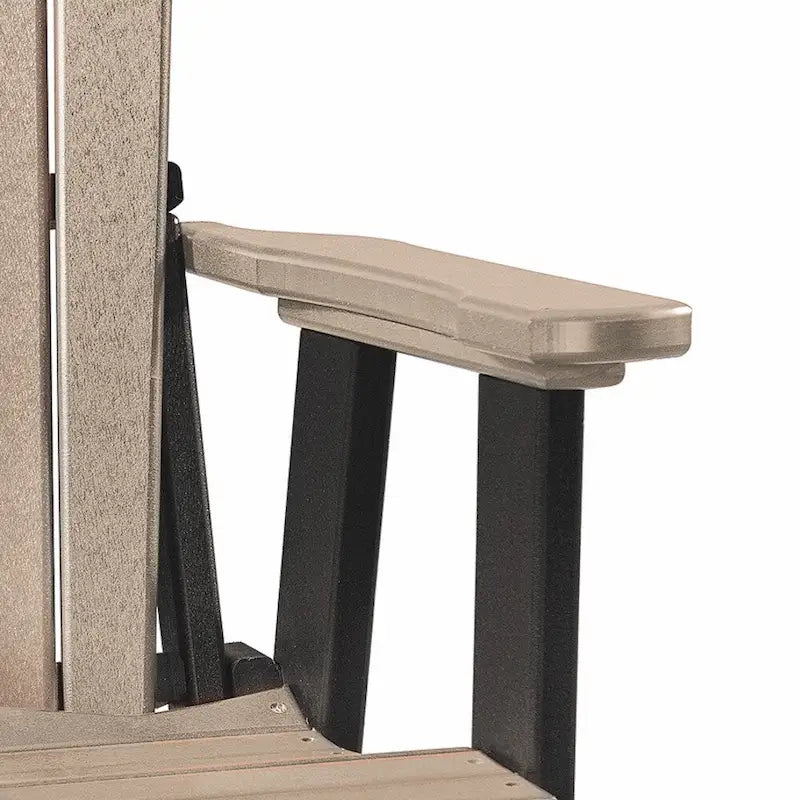 Fauteuil à bascule pivotant OS Home and Office Model Fan Back Glider en Weatherwood avec base noire
