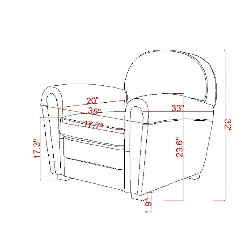 Fauteuil Club Paris en Cuir Véritable Pasargad Home, Marron