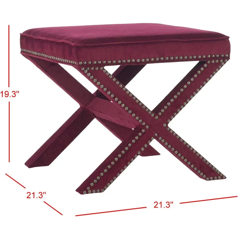 SAFAVIEH Shavonne Ottoman banc en X