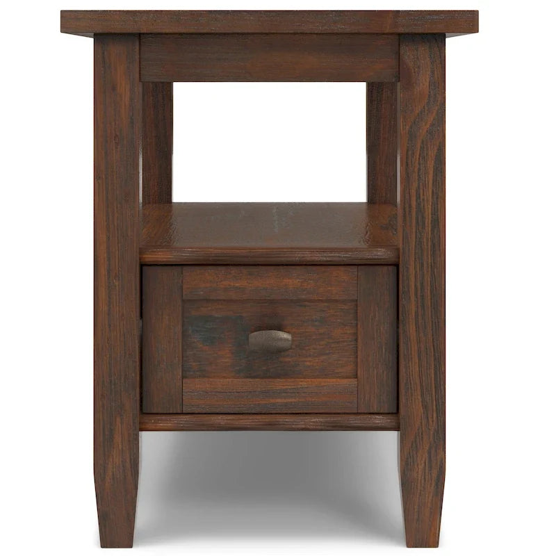 WYNDENHALL Norfolk Table d'appoint étroite de style transitionnel rectangulaire en bois massif, 35,5 cm de large – 35,5 cm de large