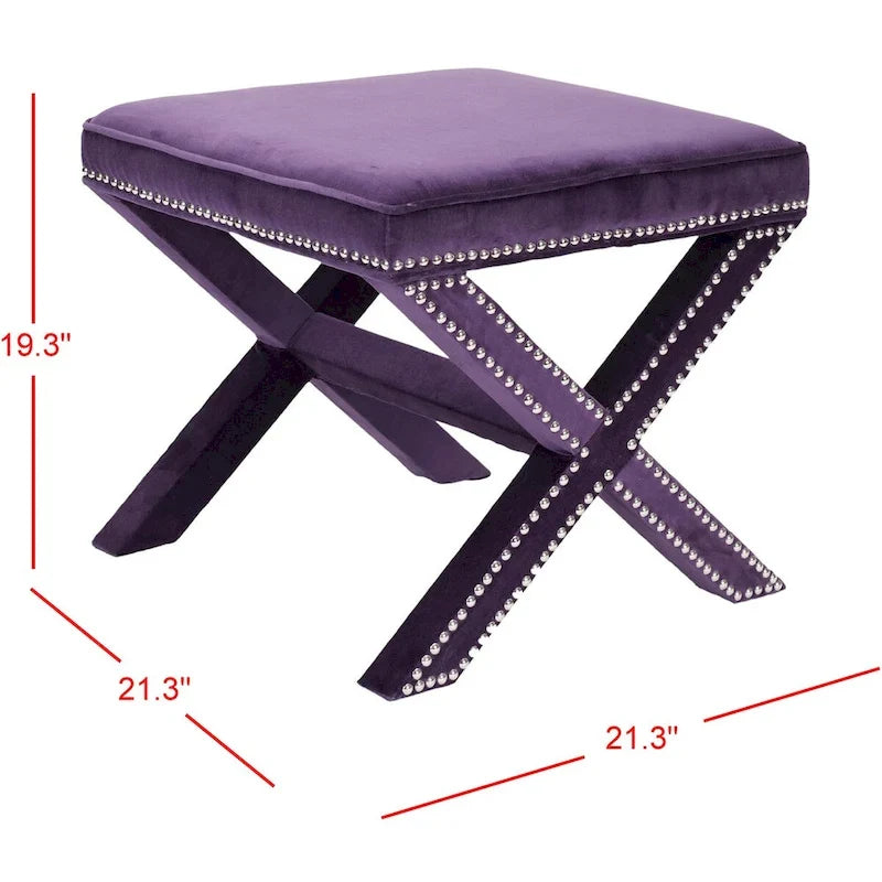 SAFAVIEH Shavonne Ottoman banc en X
