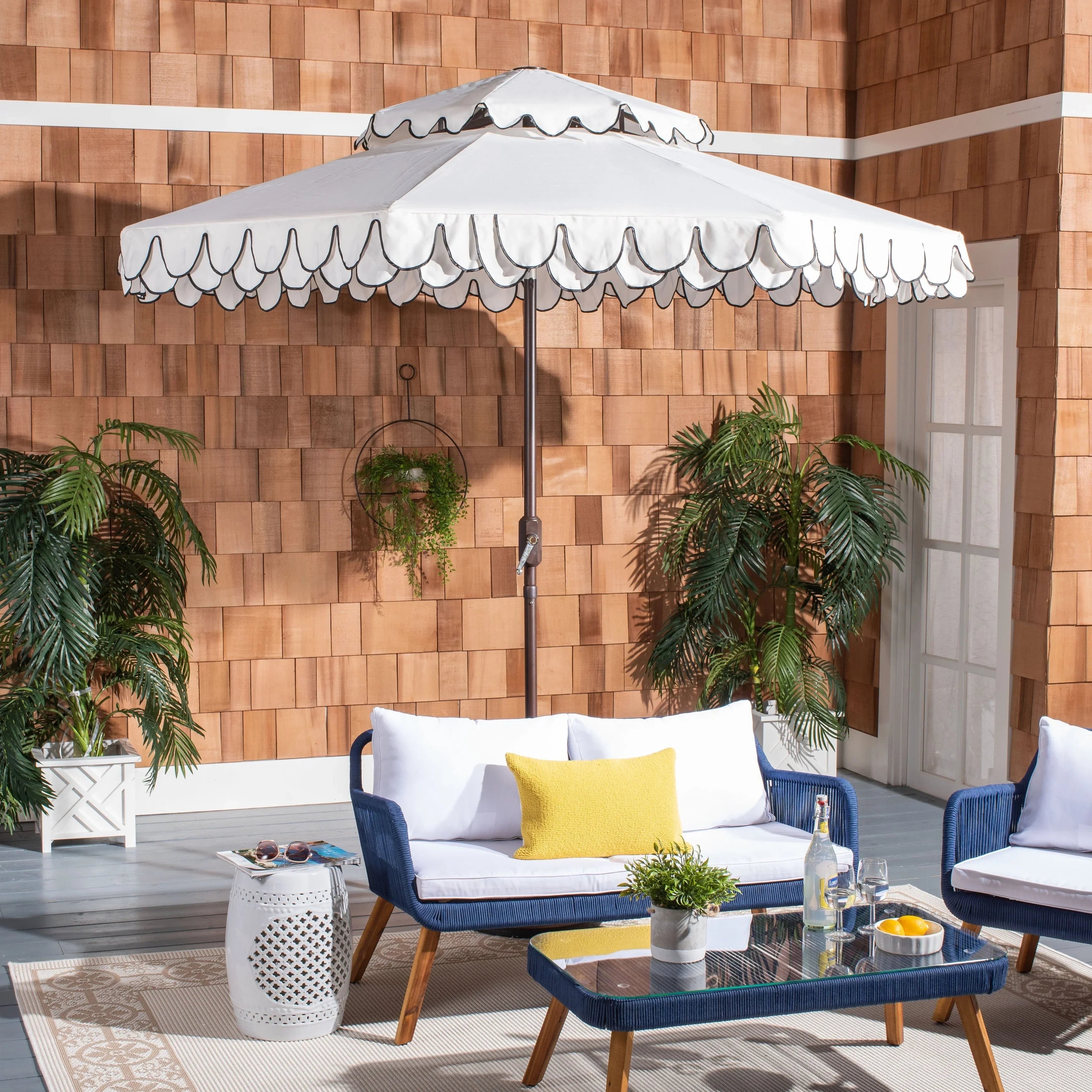 Parasol double-toit d'extérieur Kjerstin Valance 2,74 m