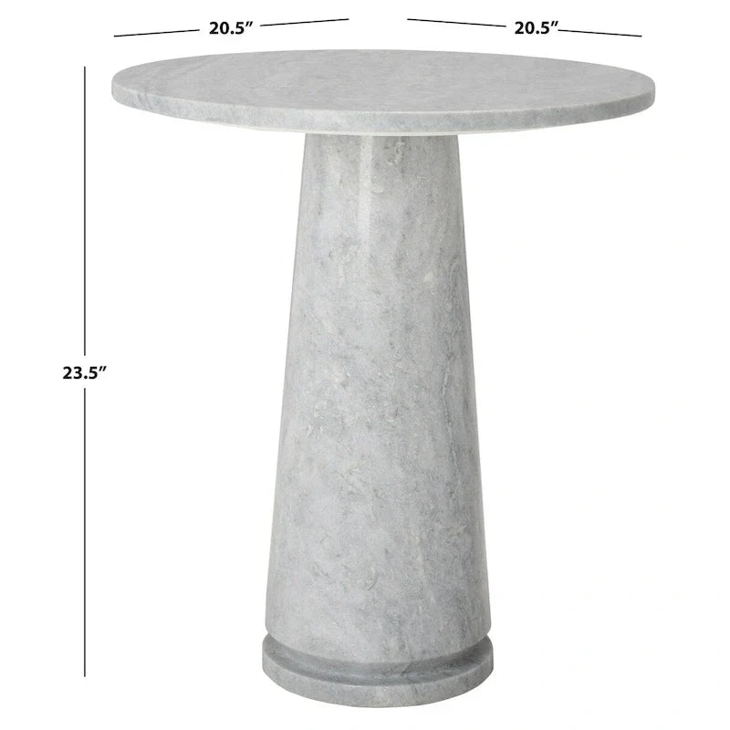 Table d'appoint ronde haute en marbre SAFAVIEH Couture Ghicu - 56 cm L x 53 cm P x 61 cm H - 21Wx21Dx24H