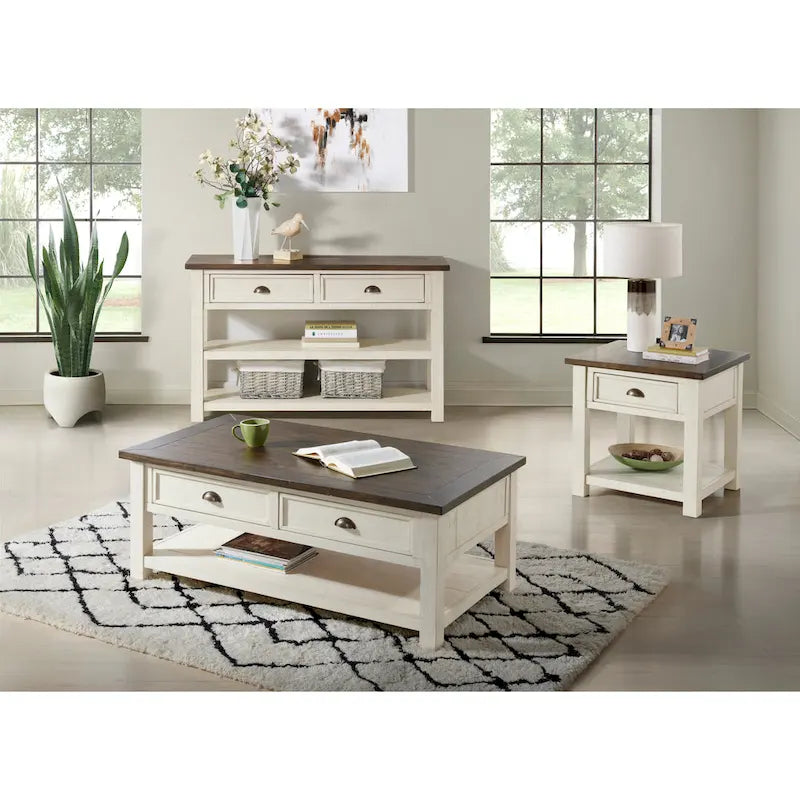 The Gray Barn Downington Table console de canapé à 2 tiroirs en bois massif