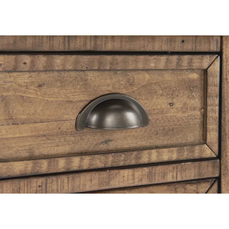 Table d'appoint de chevet Monterey en bois massif avec prises de courant cachées