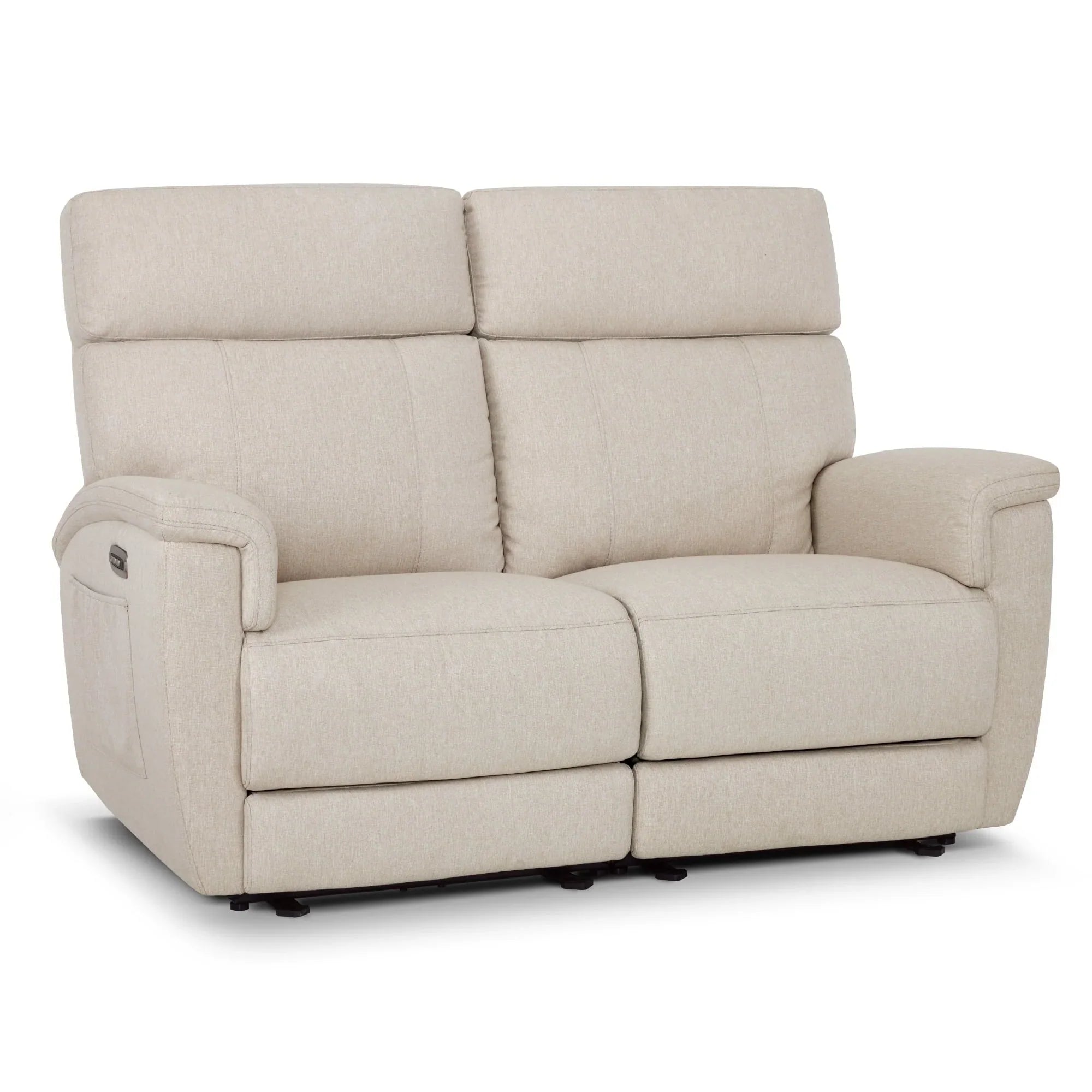 Canapé inclinable électrique MCombo 60,2 po avec massage et double chauffage, appuie-tête réglable, ports USB et Type C, tissu