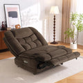 MCombo Fauteuil inclinable électrique sans accoudoirs surdimensionné à double moteur, inclinable Zeroarms parfait pour le salon en tissu PR607