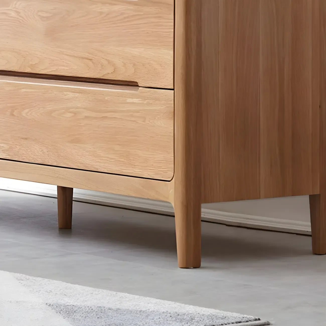 Commode double traditionnelle en bois de chêne naturel pour chambre à coucher