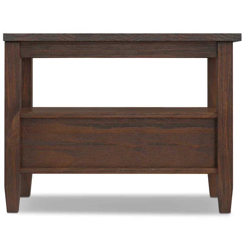 WYNDENHALL Norfolk Table d'appoint étroite de style transitionnel rectangulaire en bois massif, 35,5 cm de large – 35,5 cm de large