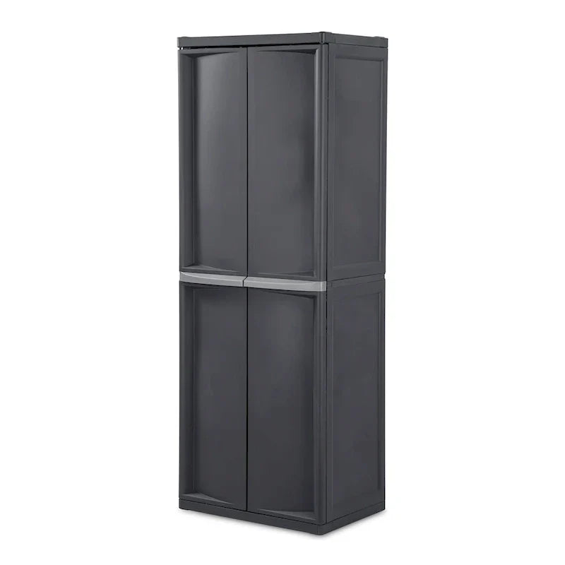 Sterilite Lot de 2 Organiseurs de Rangement à 4 Étagères Réglables pour Garage, Gris - Lot de 2