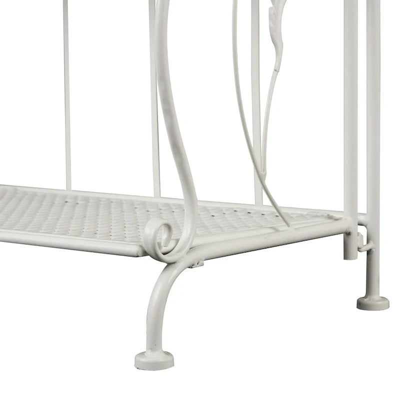 Étagère de Boulanger Pliable Haute à 5 Niveaux en Métal Décoratif pour Intérieur/Extérieur - Or ou Blanc - Roche River Decor