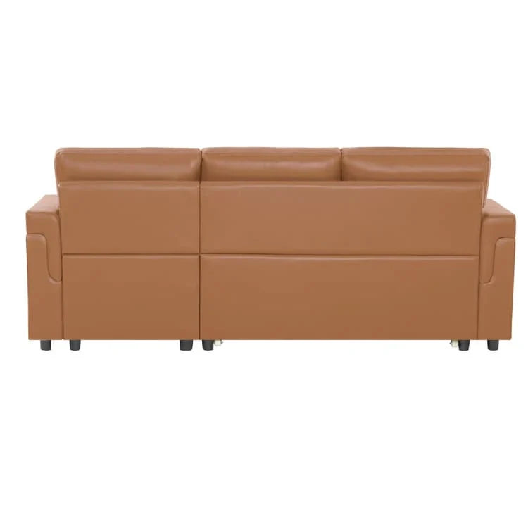 Canapé d'angle réversible avec lit gigogne, méridienne de rangement, pieds durables,
