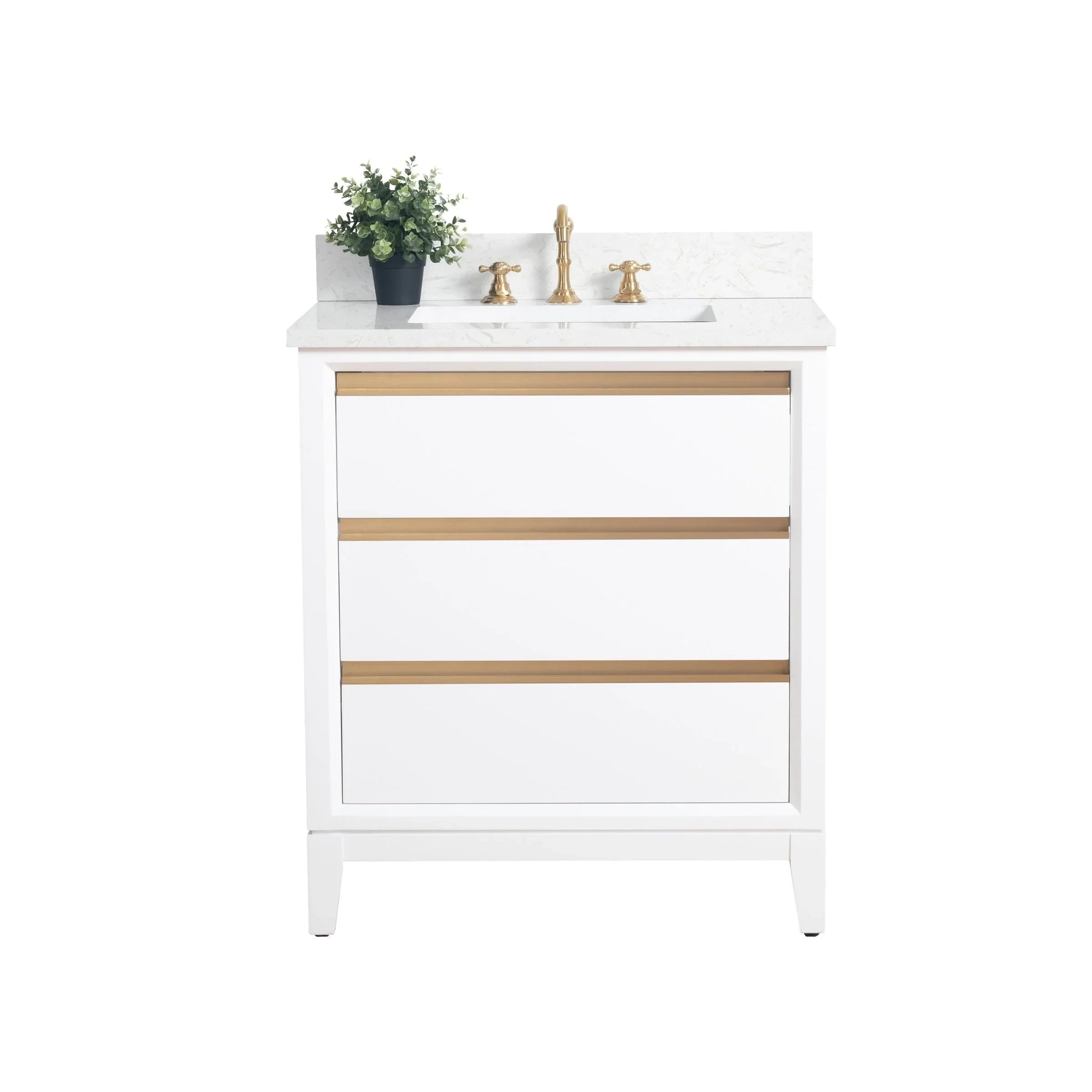 Meuble-lavabo Vanity Art avec évier en céramique et dessus en marbre reconstitué