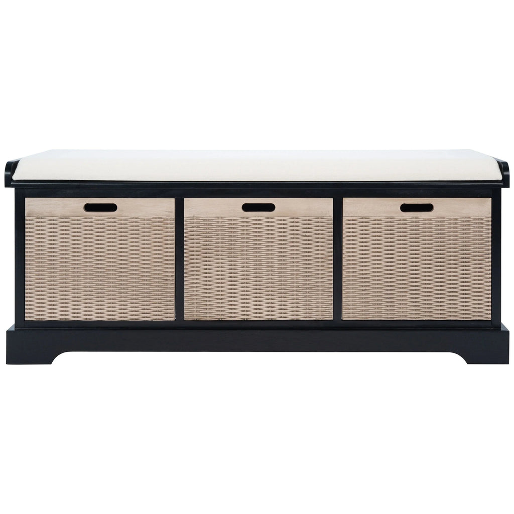 Banc de rangement SAFAVIEH Fiorello 3 tiroirs avec coussin - 47,3 L x 15 P x 19 H - 47Lx15Px19H
