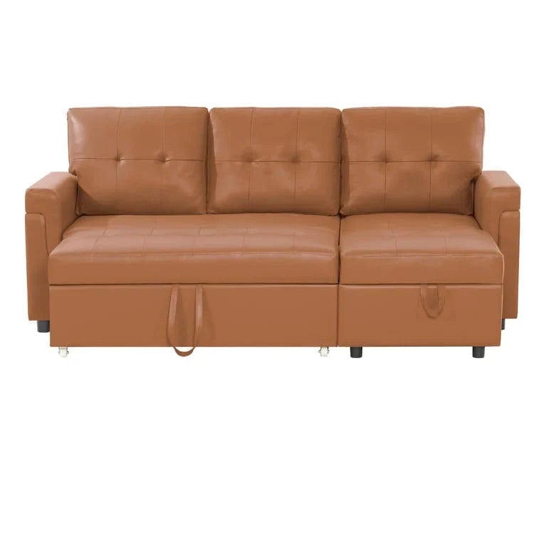 Canapé d'angle réversible avec lit gigogne, méridienne de rangement, pieds durables,