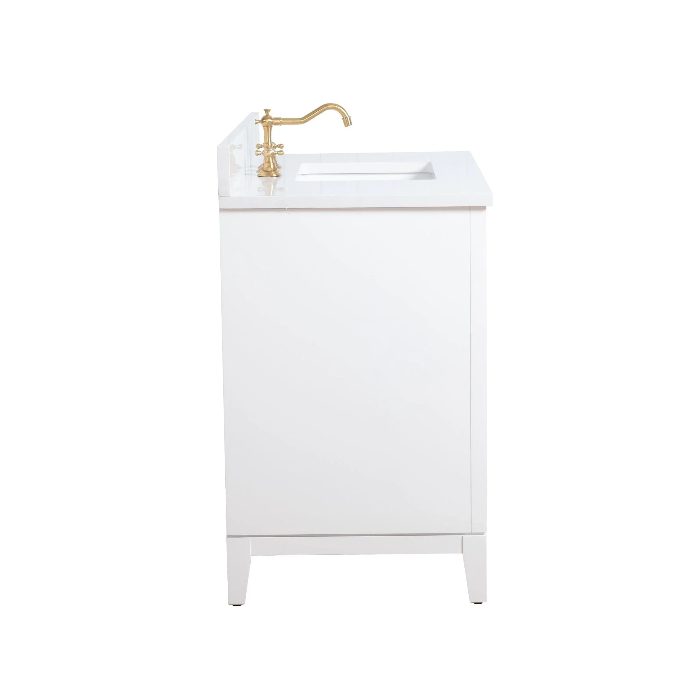 Meuble-lavabo Vanity Art avec évier en céramique et dessus en marbre reconstitué