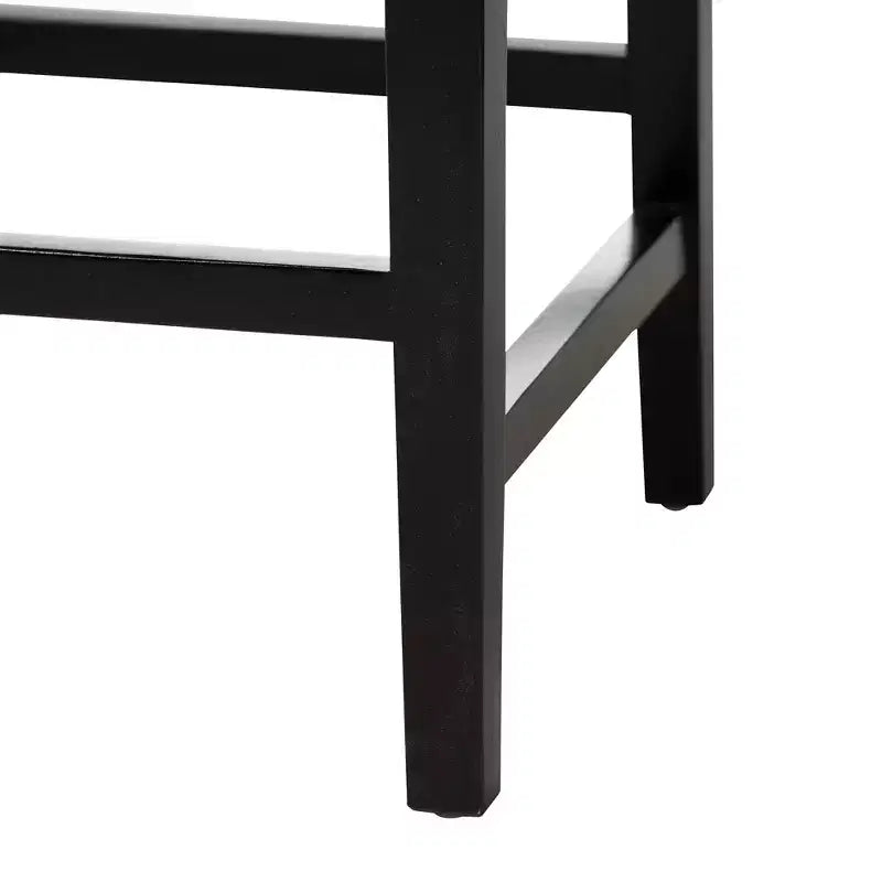 Tabouret de comptoir bali & pari Bohème Moderne, Acajou Marron Foncé & Jonc de mer, Dossier Tressé