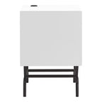 Table d'appoint moderne avec ports USB, 1 tiroir et étagère ouverte, noir et vert, 45,7 cm L