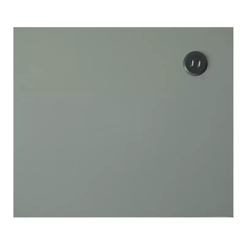 Table d'appoint moderne avec ports USB, 1 tiroir et étagère ouverte, noir et vert, 45,7 cm L