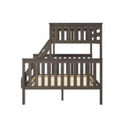 Lit superposé en bois massif deux places XL sur grand lit pour enfants, capacité de 180 kg, se sépare en 2 lits