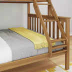 Lit superposé en bois massif deux places XL sur grand lit pour enfants, capacité de 180 kg, se sépare en 2 lits