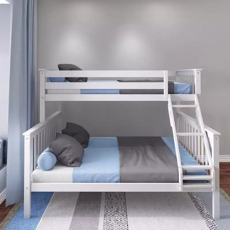 Lit superposé en bois massif deux places XL sur grand lit pour enfants, capacité de 180 kg, se sépare en 2 lits