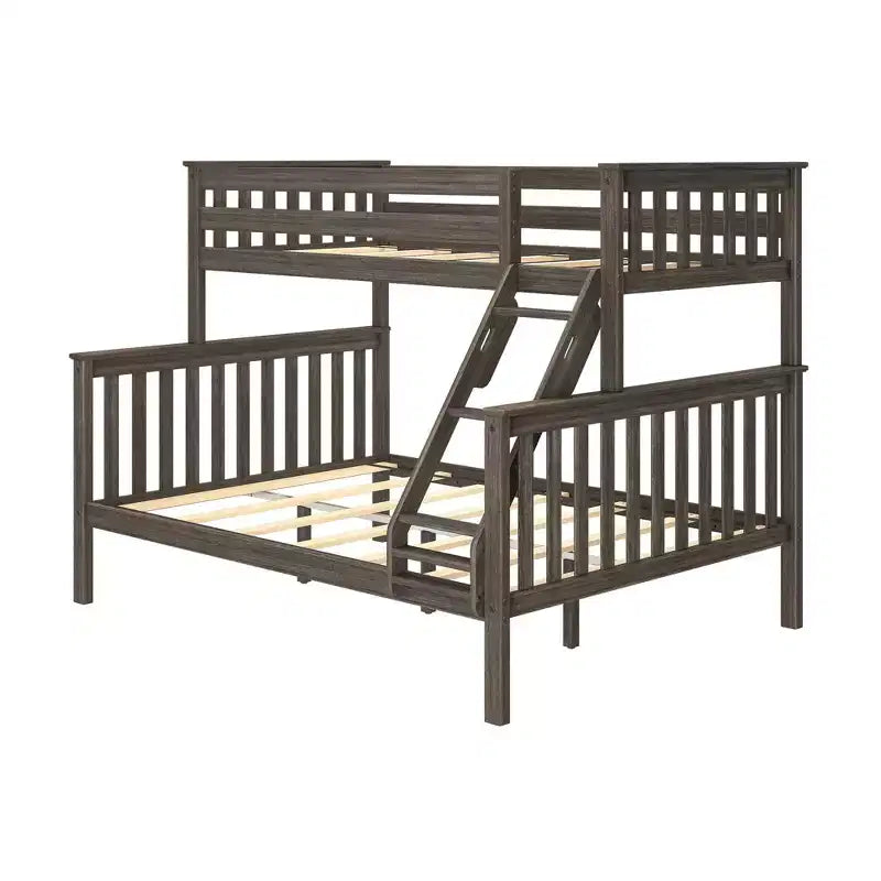 Lit superposé en bois massif deux places XL sur grand lit pour enfants, capacité de 180 kg, se sépare en 2 lits
