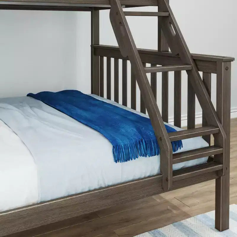 Lit superposé en bois massif deux places XL sur grand lit pour enfants, capacité de 180 kg, se sépare en 2 lits