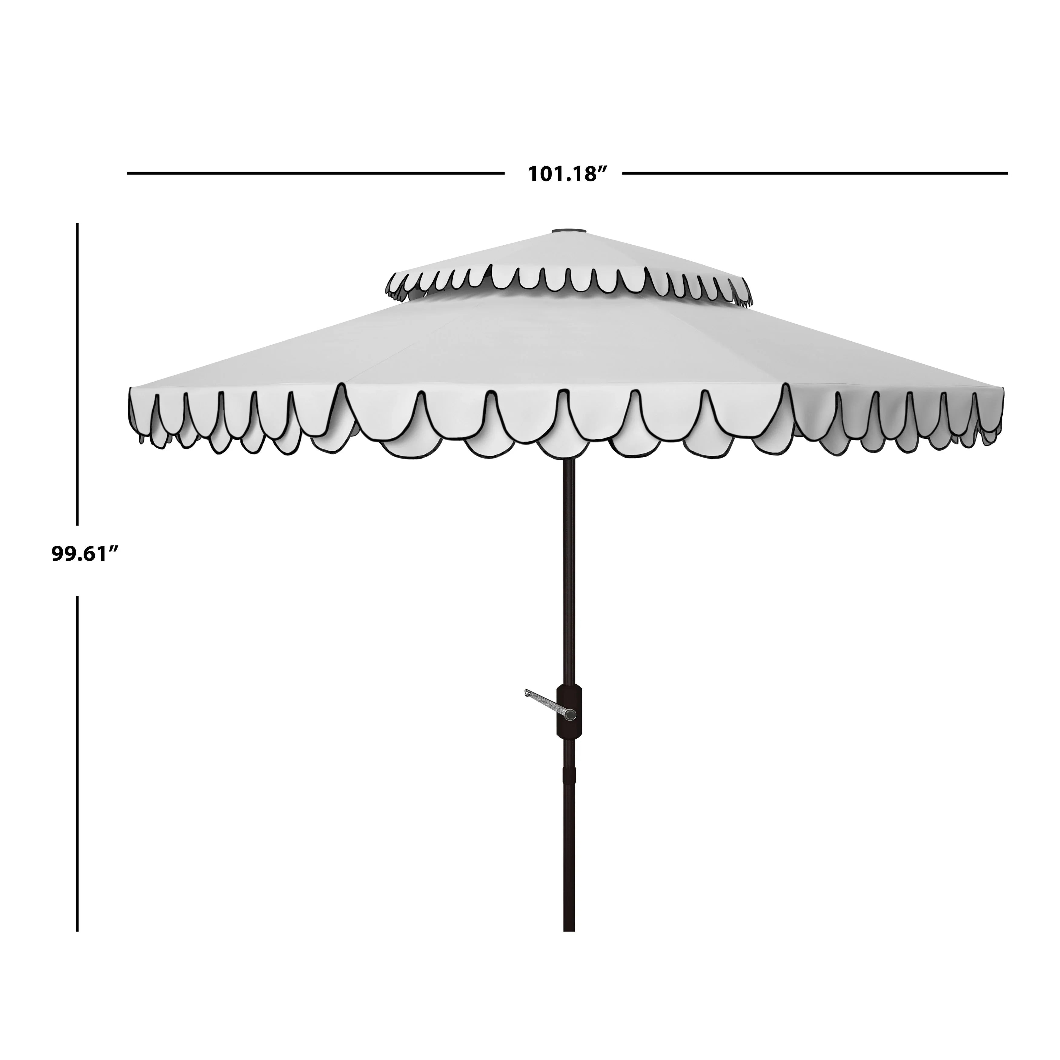 Parasol double-toit d'extérieur Kjerstin Valance 2,74 m
