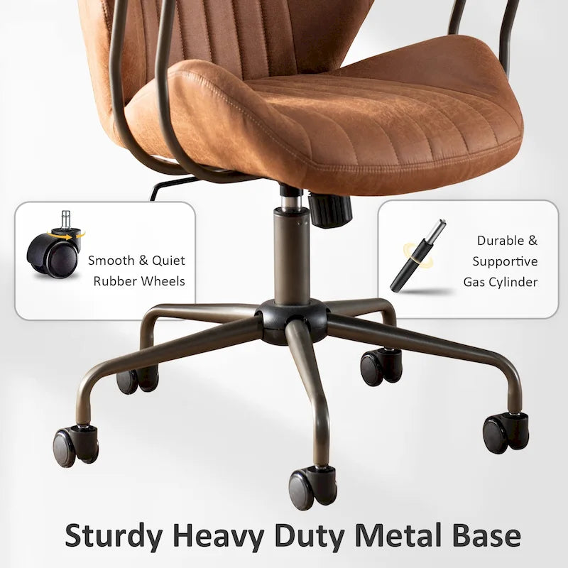 Chaise de bureau ergonomique en suède avec support lombaire