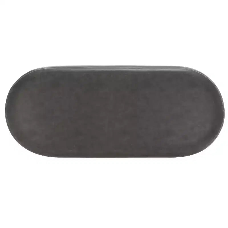 Banc ovale, assise en cuir PU gris, siège d'appoint élégant - BCH6403