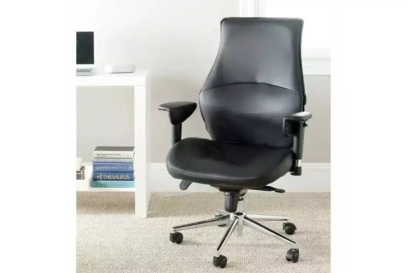 Chaise de bureau pivotante réglable en hauteur, noire, pour bureau à domicile et étude