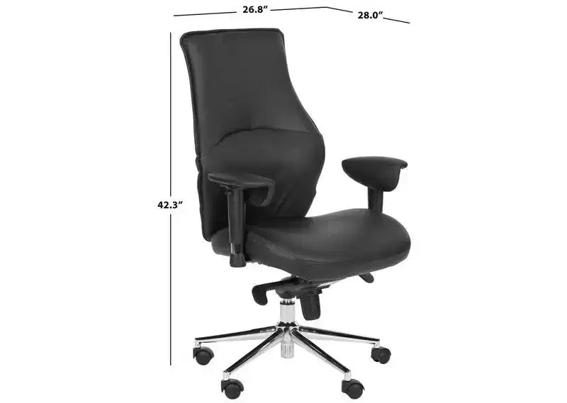 Chaise de bureau pivotante réglable en hauteur, noire, pour bureau à domicile et étude