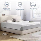 Matelas en mousse à mémoire de forme 10 pouces, rafraîchissant et anti-pression, compatible avec tous les cadres de lit