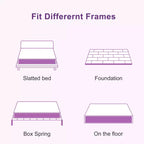 Matelas en mousse à mémoire de forme 10 pouces, rafraîchissant et anti-pression, compatible avec tous les cadres de lit